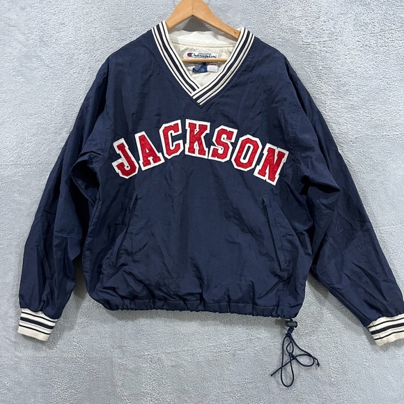 Champion Other - Vintage Champion Windbreaker Men Small 90S Pullover Jacket Embroidered Navy Blue